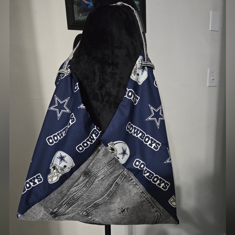 SOLD Blue and Gray Cowboys Tote Bag